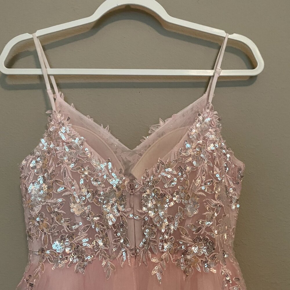 JJ'S HOUSE,  Size 0, short, LIGHT PINK, SEQUIN, HOMECOMING, PRINCESS DRESS - Picture 9 of 15